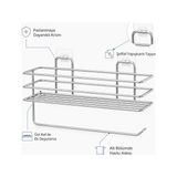 Fantastik Store Raflı Solo Havluluk Krom, Yapışkanlı Banyo Rafı ve Havlu Askısı, Paslanmaya Dayanıklı Krom Kaplama Duvar Rafı, Şeffaf Yapışkanlı Taşıyıcılı Banyo Düzenleyici - Option-1 - Ahşap