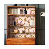 Fantastik Store RMK11984RL Pembe ve Turuncu Çita Çita Peel And Stick Duvar Kağıdı, Rulo - 0,01 gr