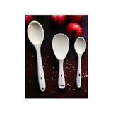Fantastik Store Sert Uçlu Isıya Dayanıklı Silikon Kaşık Seti, 28 Cm-22 Cm-20 Cm, Krem - Kestane Akaju - Option-1