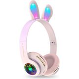 Fantastik Store Tavşan Kulaklı Bluetooth Kulaklık, Renkli LED Işıklı, 5.0 Versiyon, Ayarlanabilir Büyüklük, Hafıza Kart Girişli, 40MM Kulaklık, 6 Saat Kullanım Süresi, Bass Tiz Müthiş Ses (Toz Pembe) - -- - Option-1