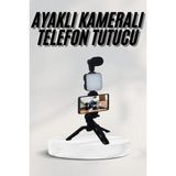 Fantastik Store Telefon Tutucu LED Işıklı Kumandalı Mikrofon Telefon Vlog Video Kayıt - Lisinya