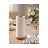 Fantastik Store Tezgah Üstü Ahşap Kağıt Havluluk Dekoratif Peçetelik Kaymaz Dik Rulo Havluluk Şık Modern Tasarım