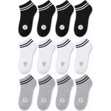 Fantastik Store Unisex Çizgili Kısa Konç Patik Çorap 12 Çift, %85 Pamuklu Geri Dönüştürülmüş Iplik, Parfümlü Ince Dikişli, Siyah Beyaz Gri Günlük Spor Çorabı - 39 - 44 - Çok Renkli