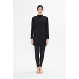 Fantasy Büyük Beden Tam Kapalı Likralı Tesettür Mayo Siyah 3485B-S - 6XL
