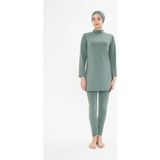 Fantasy Büyük Beden Tam Kapalı Likralı Tesettür Mayo Yeşil 3485B-Y - 3XL