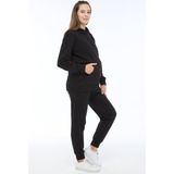 Fantasy Hamile Kadın Pamuklu Kapüşonlu Lohusa Eşofman Takımı SIYAH-26202 - 2XL