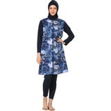 Fantasy Tam Kapalı Paraşüt Kumaş Tesettür Mayo 3064 - XL - Mavi