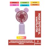 Fantazer 2 Kademeli Ultra Sessiz Hafif Kablosuz 1200mAh Pervaneli Taşınabilir Usb Şarj Masa El Fan Vantilatör