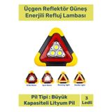 Fantazer Premium Su Geçirmez 3 Ledli Solar Üçgen Reflektör Güneş Enerjili Refluj Lambası