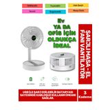 Fantazer Ultra Sessiz 3 Kademeli Hafif Kablosuz 1200mAh Pervane Taşınabilir Usb Şarjlı Masa El Fan Vantilatör