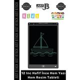 Fantazer #yazıtableti 12 Inc LCD Ekran Kalemli Dijital Çizim Tableti Yazı Tahtası Boyama Resim Akıllı Tablet - Siyah
