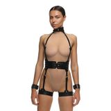 Fantazi Deri İç Giyim, Boyundan Kelepçeli Şık Harness Takım - Brf1338