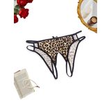 Fantazi İç Giyim Kadın Leopar Desenli Külot Seksi Iç Çamaşırı (Leopar, M)