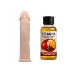 Fantezi Aletleri, Testis Halkalı Penis Kılıfı, 5 Cm Uzatmalı Dolgulu 2 Cm Kalınlaştırıcı Kılıf Masaj Yağı Hediye