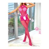 Fantezi Pembe Fileli Vücut Çorabı