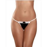 Fantezi Siyah Beyaz Dantelli Seksi Tanga