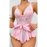 Fantezia Night Kadın Kontrast Dantel Kemerli Teddy Body Gecelik 2118
