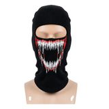 Fantezia Night Unisex Canavar Diş Baskılı Balaklava 1 Adet Tek Beden Viskoz Kask İçi Motosiklet Maskesi