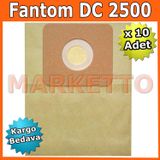 Fantom DC2500 DC 2500 Kumaş Bez 3 Katlı Fantom 5 Adet Uyumlu Süpürge Toz Torbası