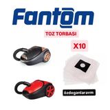 Fantom Elektrik Süpürge Toz Torbası 10 Adet Motor Filitreli