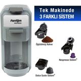 Fantom Mıxpresso Ks 1450 Espresso Makinesi 1800 W Gri Renk Espresso Macchiato İçecek Türü