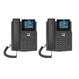 Fanvil X3U Enterprise VoIP Telefon, 2,8 inç Renkli Ekran, 6 SIP Satırı, Çift Bağlantı Noktalı Gigabit Ethernet (2'li Paket)