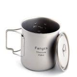 FANYCS Titanyum Kupa Kamp Kupası Kahve Su Kupası Katlanabilir Saplı Seyahat Asılı Tencere Kapaklı 750 ml tarafından (750 ml kap)