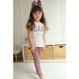 Fao Shop 7 - 24 Fao Shop 7-24 Gepp Baskılı Kız Çocuk Peplum Tişört ve Çiçekli Tayt Takımı - 3'lü Se - 4 - 5 Yaş - Mor