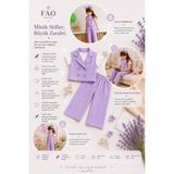 Fao Shop 7 - 24 Fao Shop 7-24 Kız Çocuk Lila Takım – Düğme Detaylı Yelekli Pantolon Takımı - 2 - 3 Yaş - Mor