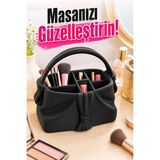 Fao Shop 7 - 24 Makyaj Organizeri Çanta Tasarımlı Kozmetik Düzenleyici Takı ve Masaüstü Organizer Siyah