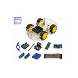 Fapatech Arduino Uno 4WD Akıllı Robot Araba Kiti DIY | Bluetooth Kontrollü, Çizgi İzleyen ve Mesafe Sensörlü Robotik Kodlama STEM Seti