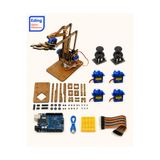 Fapatech Arduino Uno MDF Robot Kol Eğitim Demonte Set| 4 Servo Motorlu Joystick Kontrollü DIY STEM ve Kodlama Seti