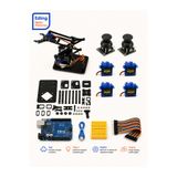 Fapatech Arduino Uno Pleksi Robot Kol Eğitim Demonte Set| 4 Servo Motorlu Joystick Kontrollü DIY STEM ve Kodlama Seti