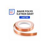 Fapatech Bakır Folyo İletken Bant 15 mm x 1 Metre – Elektronik Devre, Kağıt Devre, Vitray,Rezistans Yapışkanlı Bakır Folyo iletken Bant