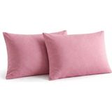Faralya Life %100 Pamuk 2'li Yastık Kılıfı 50X70 cm Yumuşak Dokulu Terletmeyen Dayanıklı Ev Otel Tipi Nefes Alabilen Kapaklı Yastık Kılıfı - Pembe - 50*70cm