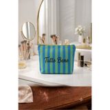Faralya Life Fermuarlı Makyaj Çantası %70 Pamuk %30 Polyester 23*23cm Ölçüde Rahat ve Uzun Ömürlü Kullanım Kadın Makyaj Çantası
