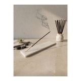 FARALYAHOME Dekoratif Doğal Beyaz Mermer Çubuk Tütsülük - Minimalist Tütsü Kayığı 6x26 cm