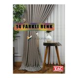 farbateks Açık Gri Keten Fon Perde 1e3 Dökümlü Pileli Fon Perde