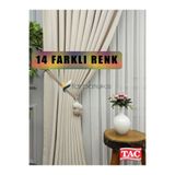 farbateks Ekru Keten Fon Perde 1e3 Dökümlü Pileli Fon Perde