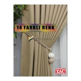 farbateks Kahve Köpüğü Fon Perde 1e3 Dökümlü Pileli Fon Perde