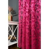 Farbateks Klasik Şal Desen Fuşya Pembe Renk Desen Tasarım 1e3 Kat Pileli Tül Perde - 220 x 250 cm