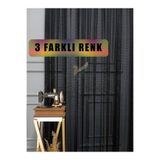 Farbateks Siyah Renk Fileli Tül Perde 2Kat Pileli Mutfak Tül Perde