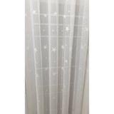 Farbateks Yıldız Desen Yeni Moldel 2 Kat Pileli Tül Perde - 200 x 250 cm - Beyaz