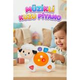 Farbu Işıklı Sesli Müzikli Kuzucuk Piyanolu Davul Enstrümanı Eğitici Oyuncak Çocuk Müzik Aleti