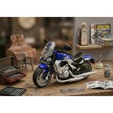 Farbu Oyuncak 1:12 Ölçek Işıklı ve Sesli Çek-Bırak Özellikli Cruiser Model Oyuncak Motosiklet Mavi - 15 cm