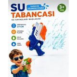Farbu Oyuncak 27 cm Pompalı Büyük Su Tabancası - 600 ml Su Kapasiteli Geniş Hazneli Yaz Oyuncağı Su - Mavi