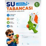 Farbu Oyuncak 27 cm Pompalı Büyük Su Tabancası - 600 ml Su Kapasiteli Geniş Hazneli Yaz Oyuncağı Su - Yeşil