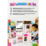 Farbu Oyuncak 2'li Lavabo ve Ütü Odam! 15 Parça Aksesuarlı Kapakları Açılabilir Dolaplı Eğitici Evcilik Oyun Seti - 2'li Lavabom ve Ütü Odam! 15 Parça Aksesuarlı Oyun Seti