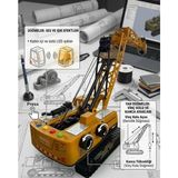 Farbu Oyuncak 4 Buton Fonksiyonlu Sürtmeli Müzikli Sesli Işıklı Ipli Hareketli Vinç Oyuncak Iş Makinesi - 34 cm