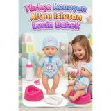 Farbu Oyuncak 5 Parça Sesli Pilli Türkçe Konuşan Altını Islatan 28CM Eklemleri Hareketli Lucia Bebek Oyuncak Seti - Çok Renkli